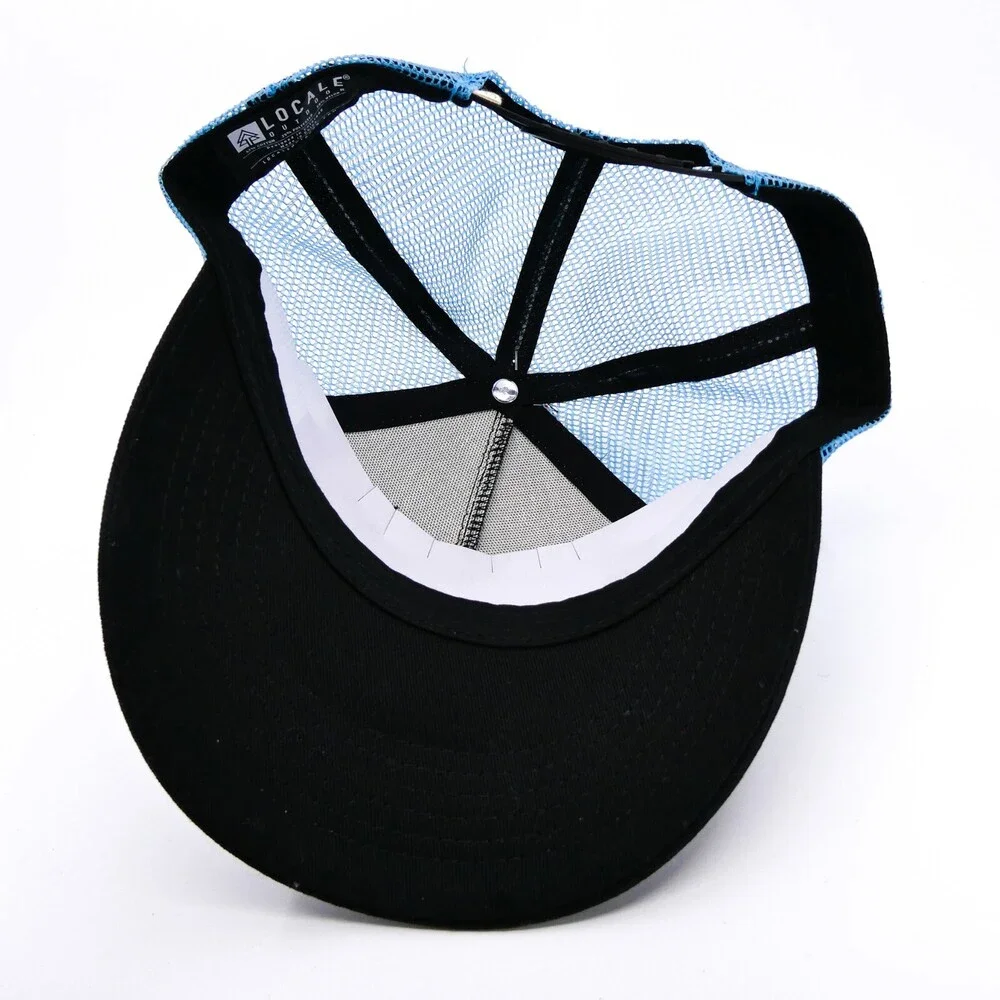 Ski Hat Youth One Size Blue Snapback Trucker Boys Nature Mountains Mesh Back New